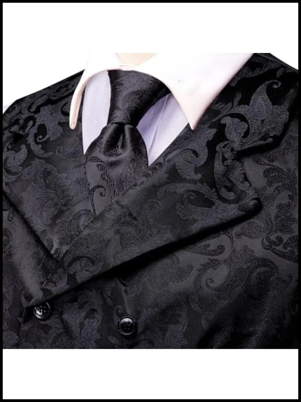 Men's Double Breasted Suit Vest 6 Piece Set with Tie Cufflinks Lapel Pin